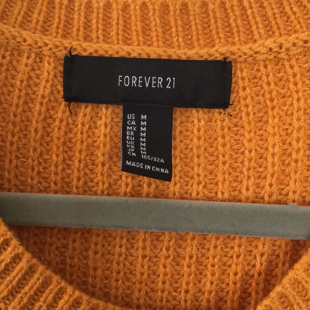 ❌SOLD❌ Forever 21 Mustard Yellow Knitted Sweater - Picture 2 of 8